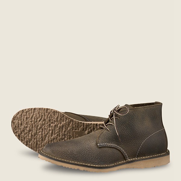 Heritage Sko Herre - Red Wing Weekender - Chukka Roughneck Læder - Olivengrøn - EVQAJD-863